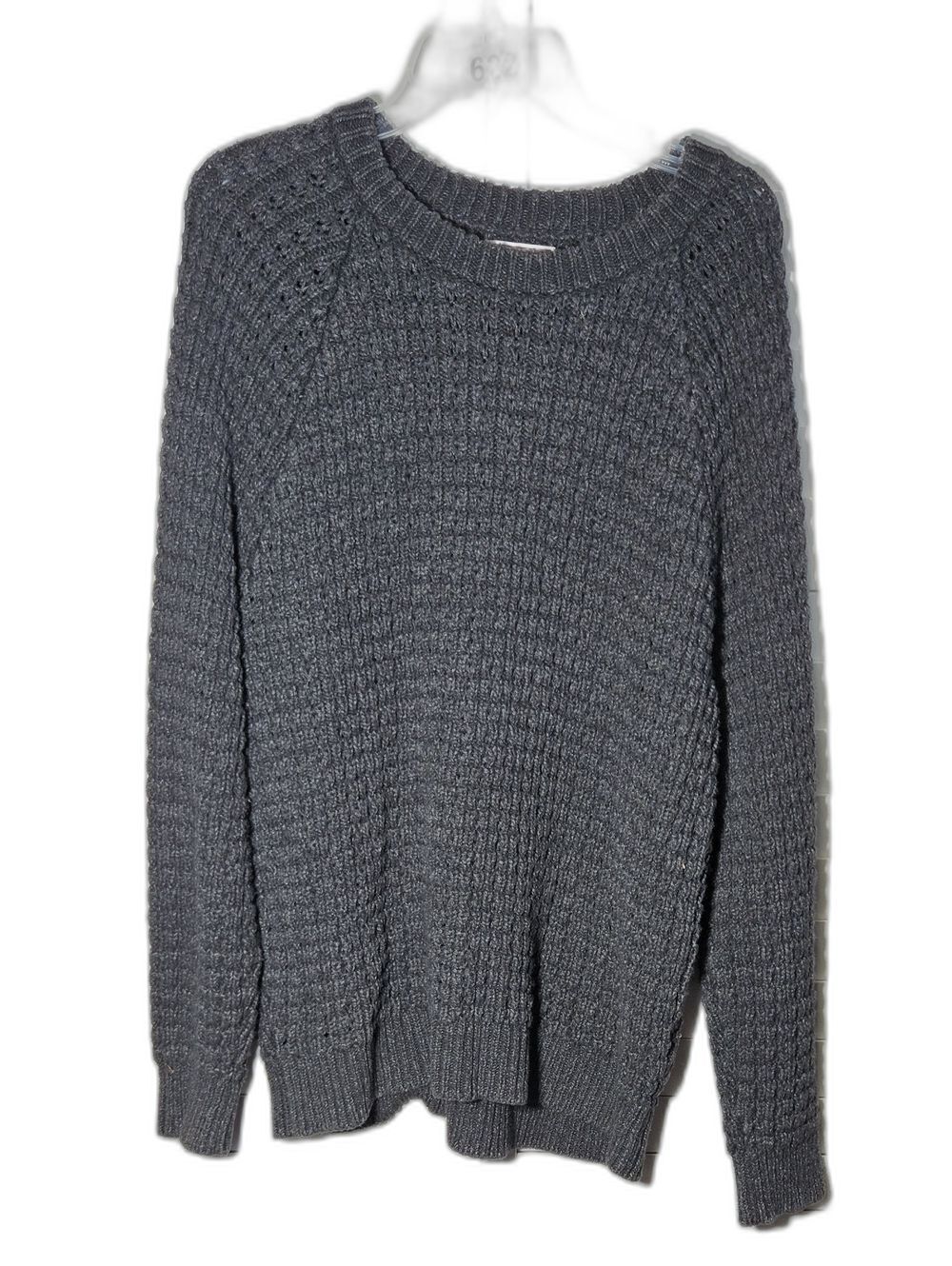 Cozy Chunky Knit Crewneck Sweater - Charcoal Gray Size L